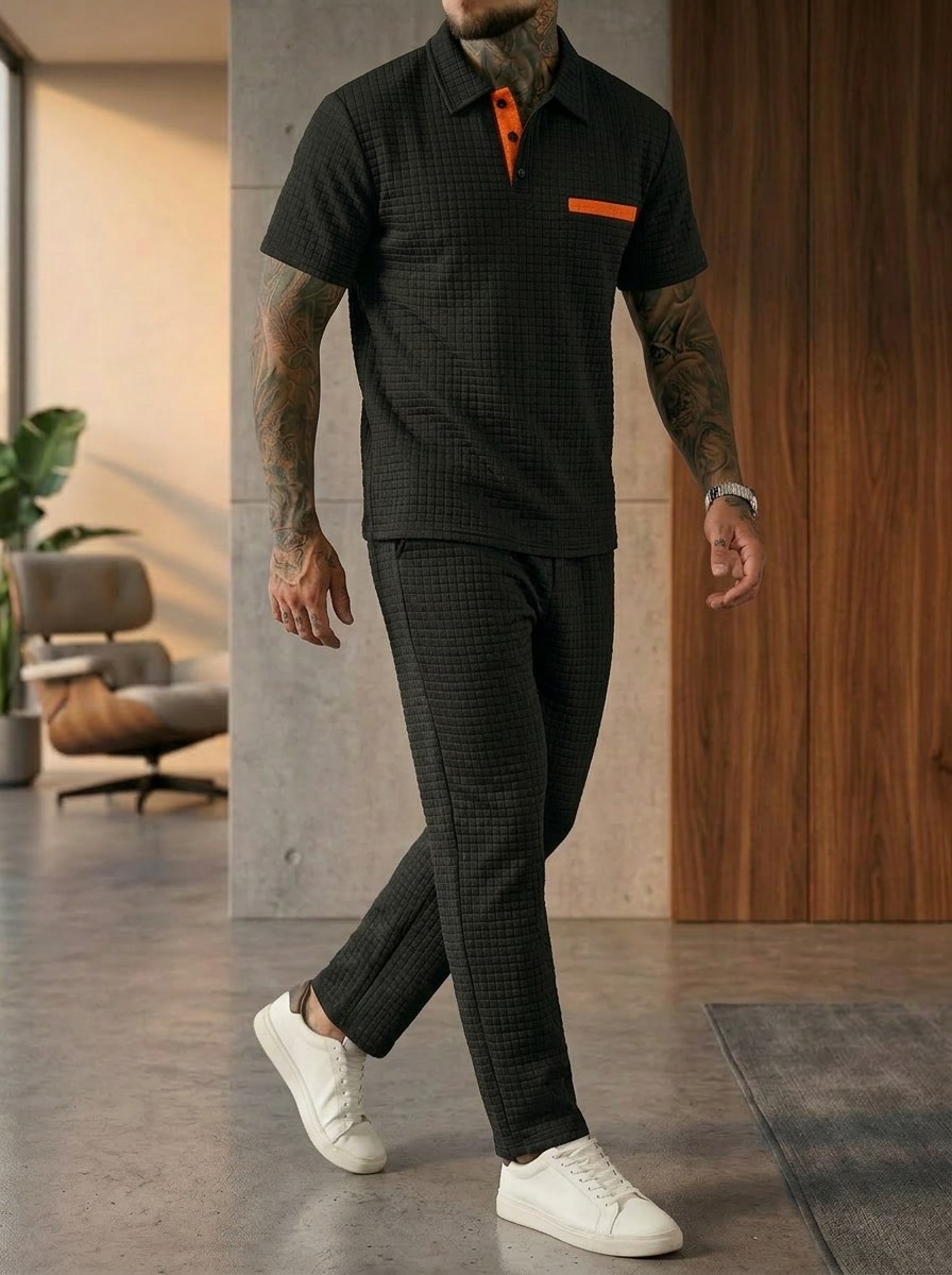 Men'S Fashion Color - Sommer Neue Herren Mode Farbblock Poloshirt