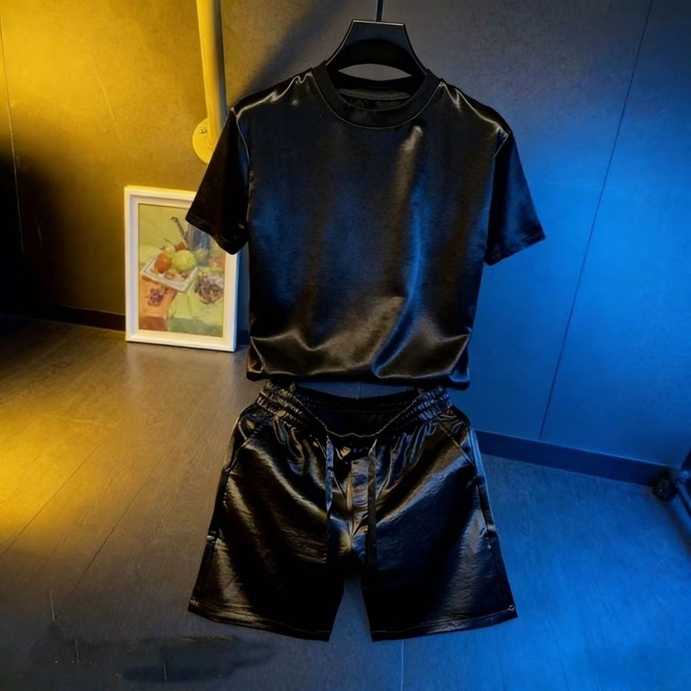 Men'S Fashion Color - 2026 Sommer Neu Herren Einfarbiges Kurzarm-Shorts-Set