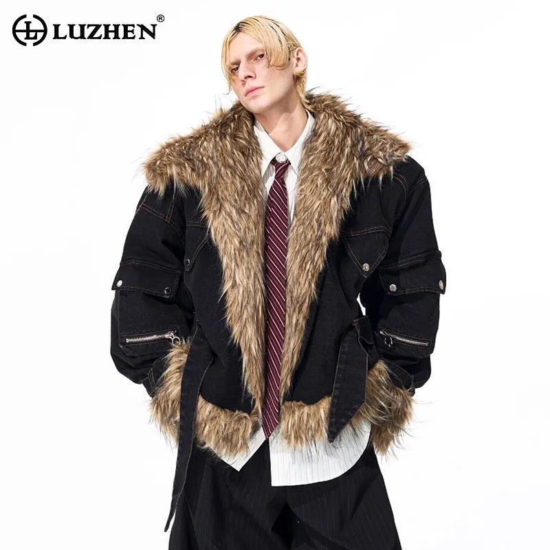 Fashion Harness Men - LUZHEN Mode Personalisierte Faux Pelz Spleißen