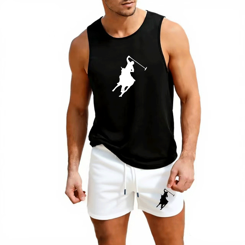 Men'S Fashion - Europäisches Herren-Sommer-Set aus Weste und Shorts,