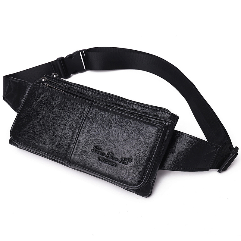 Fashion Harness Men - Herren Hüfttasche Gürteltasche Echtleder Reise-Mode Echtes