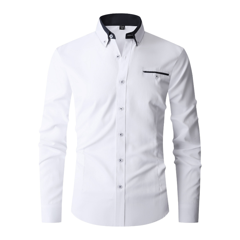 Men'S Fashion Color - Herren Formelles Hemd Langarm Büro Einfarbig