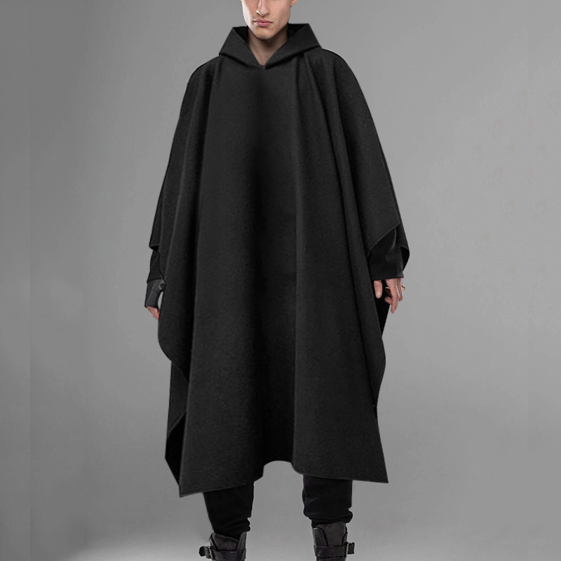 Mens Fashion Poncho - INCERUN Mode Männer Mantel Mäntel Mit