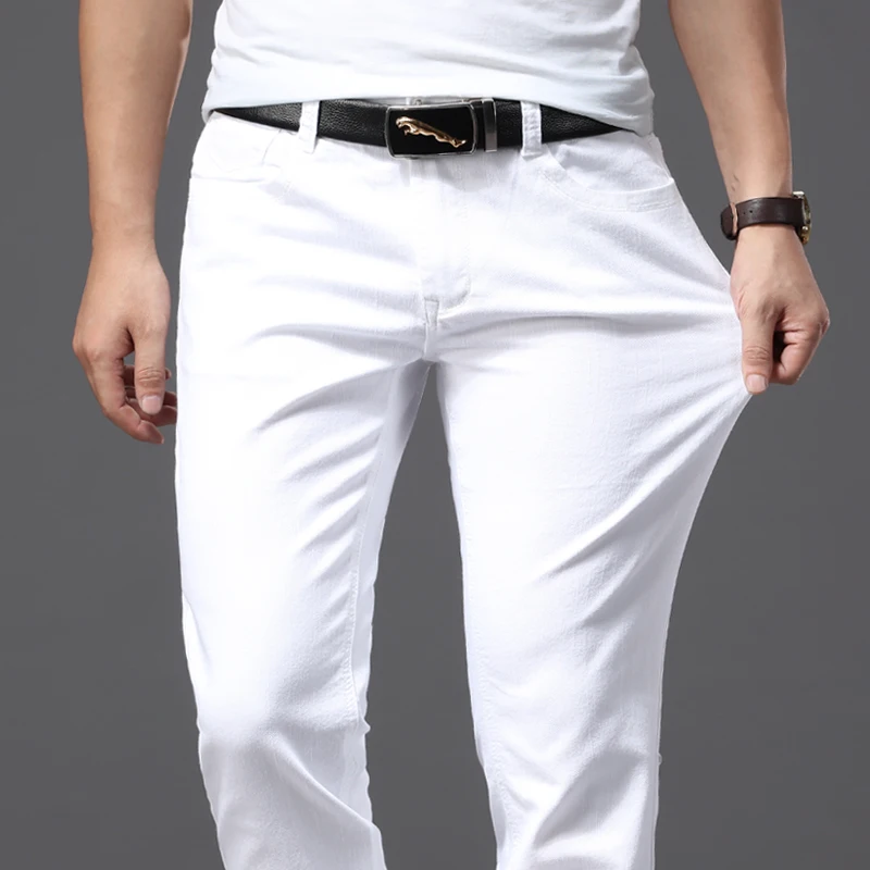 Men'S Fashion Nova Jeans - Männer Dünne Weiße Jeans Neue Elastizität