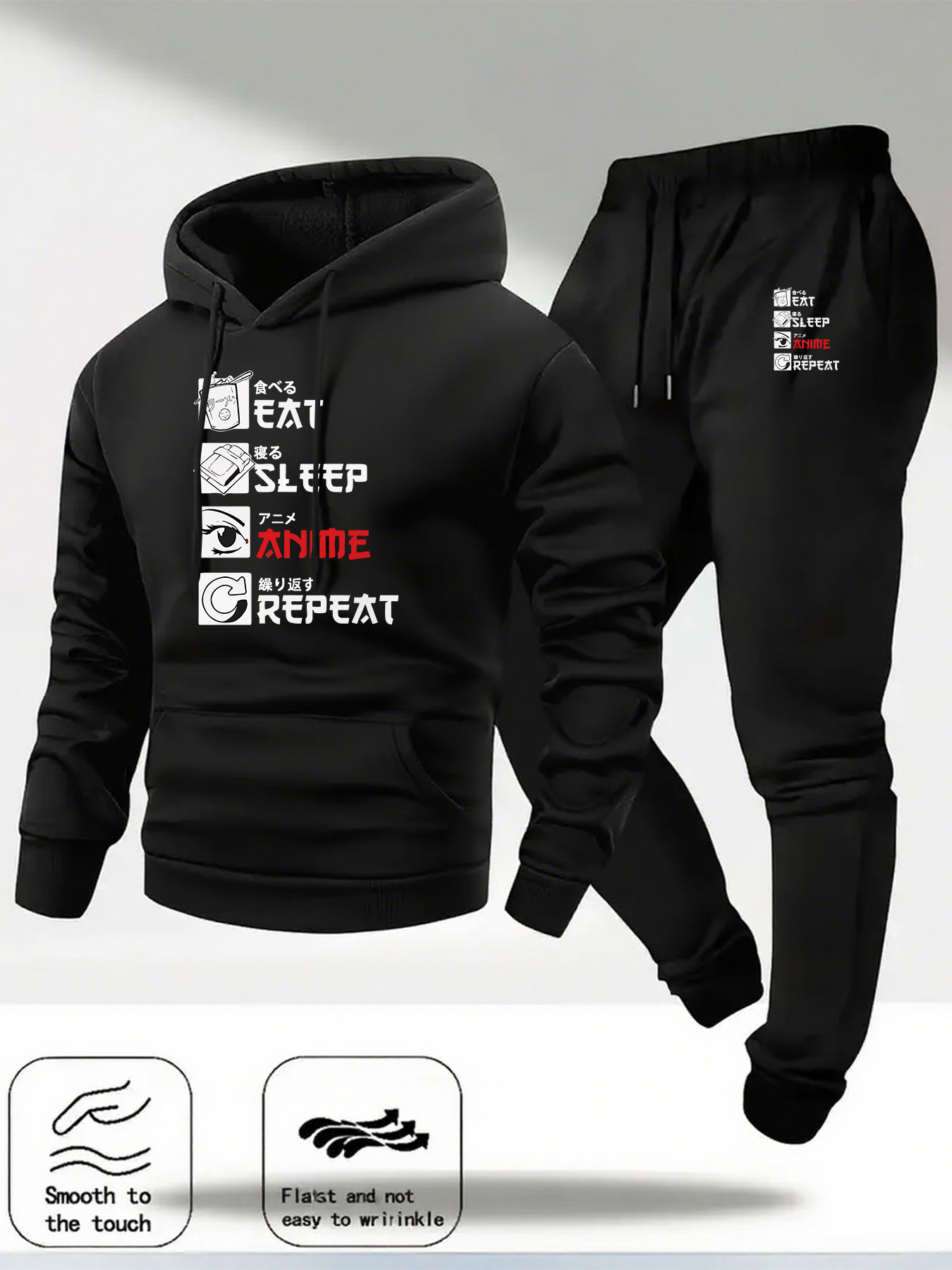 Streetwear Hoodie - Bedruckter Herren-Trainingsanzug Hoodie + Jogginghose 2-teiliges