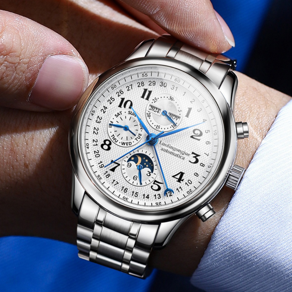Mens Fashion Young - Hochwertige Meisterhandwerker-Serie: Mechanische Herrenuhr im Skelett-Design,