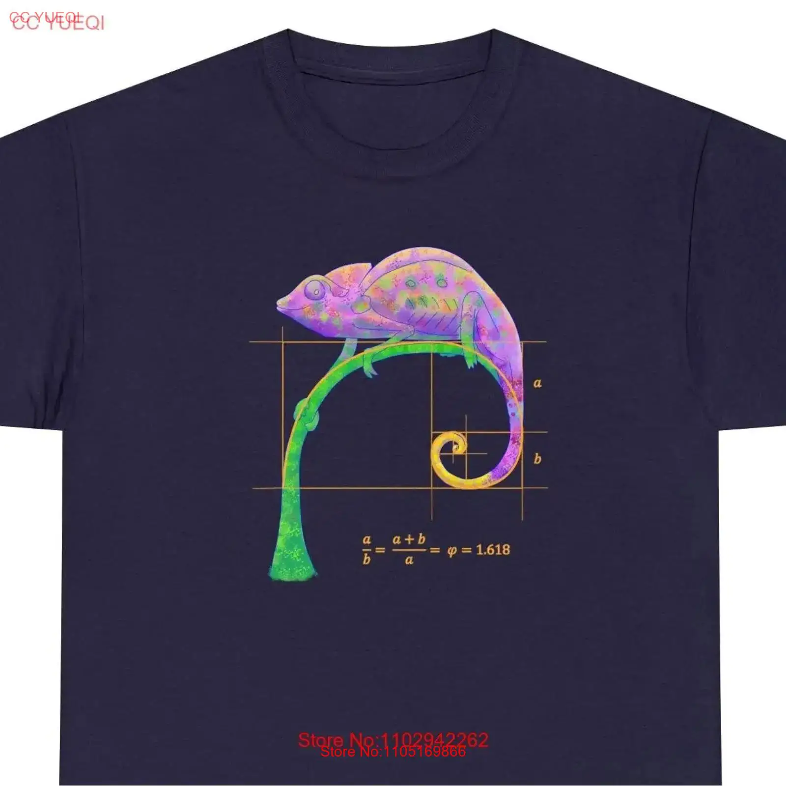 Men'S Fashion Uk - Fibonacci Chameleon T-Shirt UK-Händler Vintage Washed