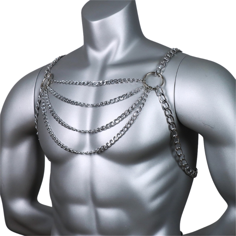 Männer Sexy Metall Körper Brus – Fashion Harness Men Bewertung und Preis