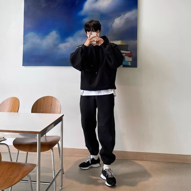 Herren-Trainingsanzug aus schw – Streetwear Hoodie Bewertung und Preis