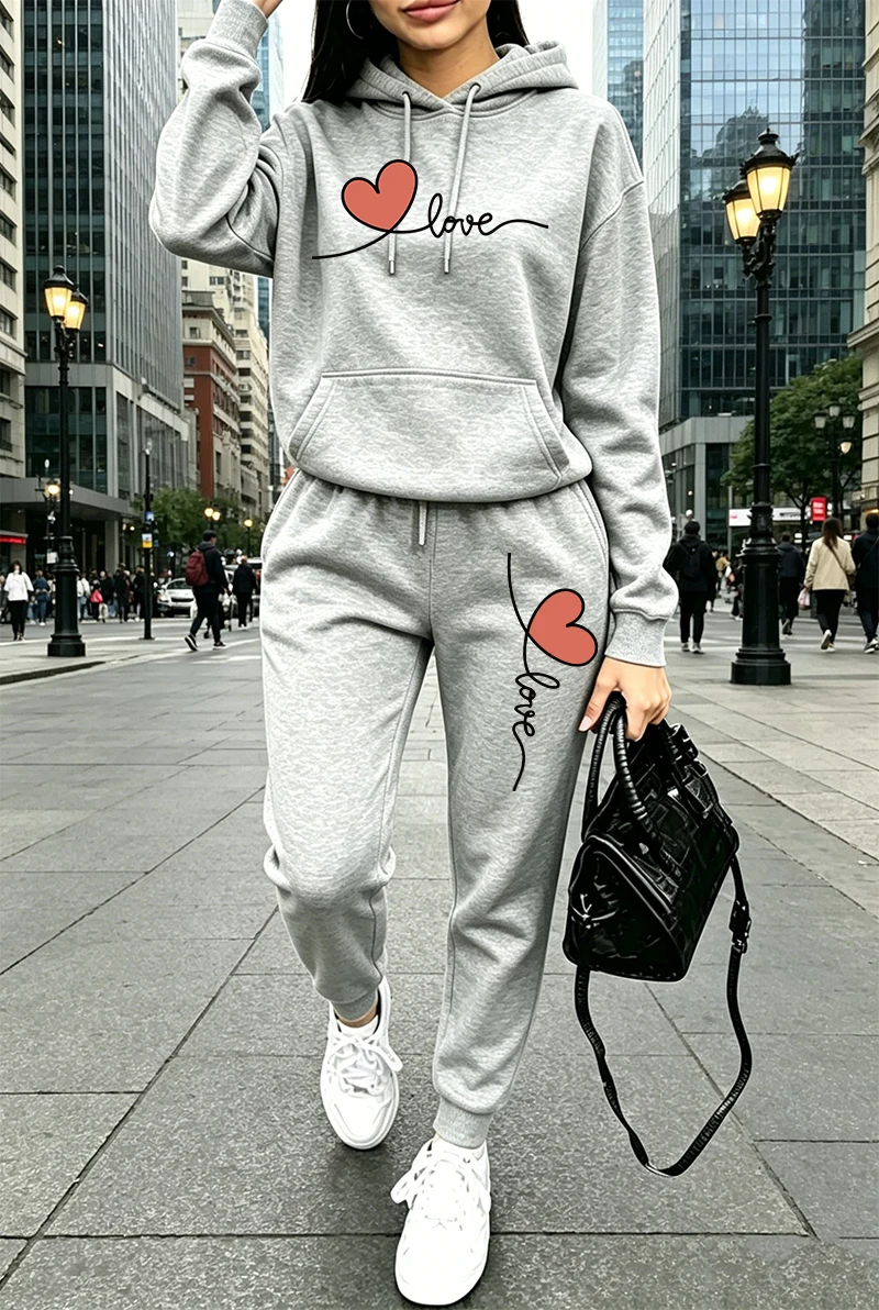 Damen-Trainingsanzug mit Print – Streetwear Hoodie Bewertung und Preis