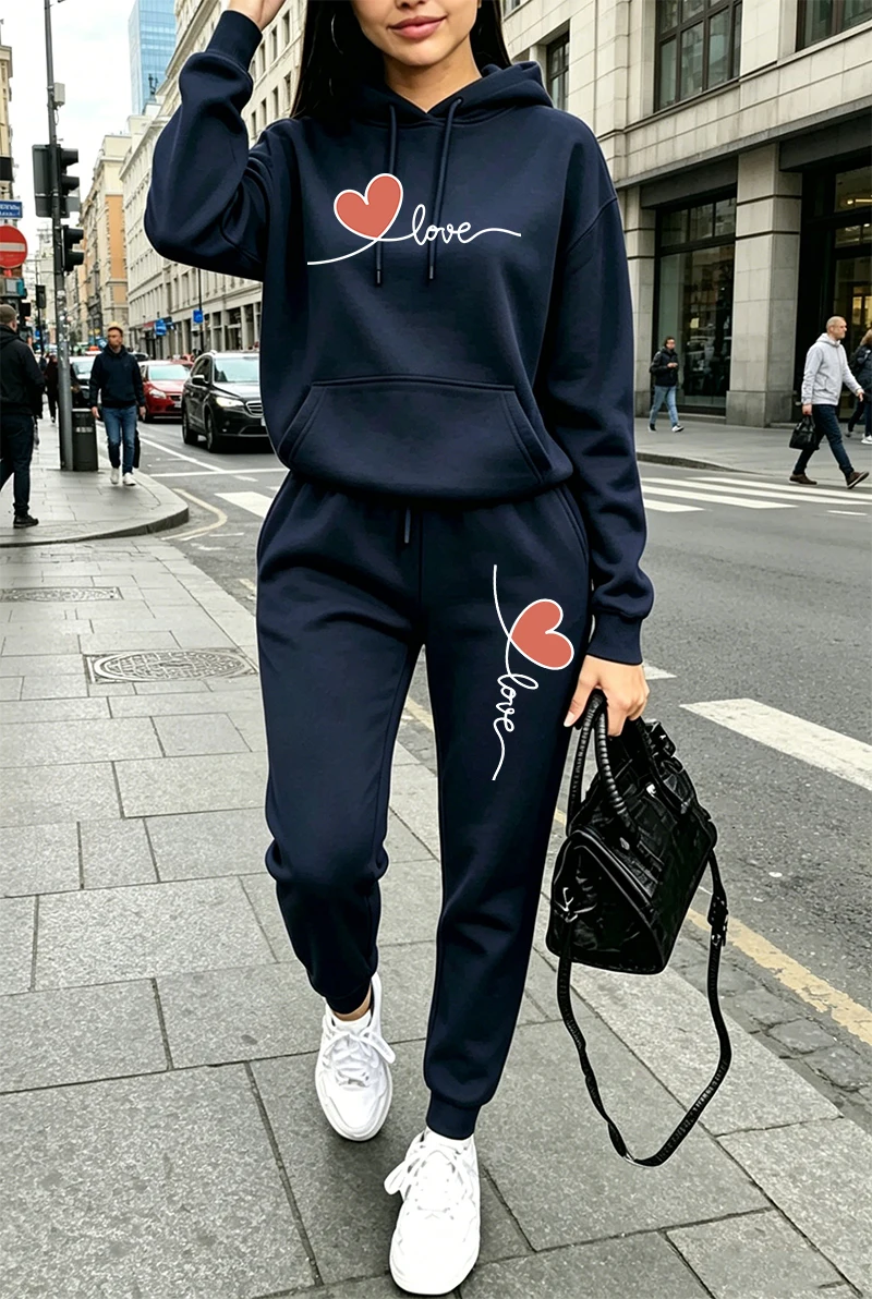 Damen-Trainingsanzug mit Print – Streetwear Hoodie Bewertung und Preis